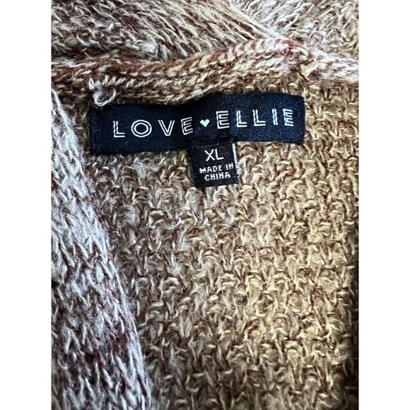 Love Ellie Womens Double Pocket Cardigan~Size XL~Tan Rust Woven Sweater ~ L5 12 - Picture 8 of 10